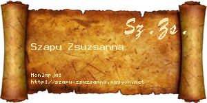 Szapu Zsuzsanna névjegykártya