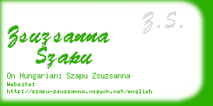 zsuzsanna szapu business card